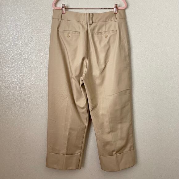 Lauren Ralph Lauren Pants Womens Size 10 Tan Pleated Straight Leg Ankle Preppy - Picture 6 of 12